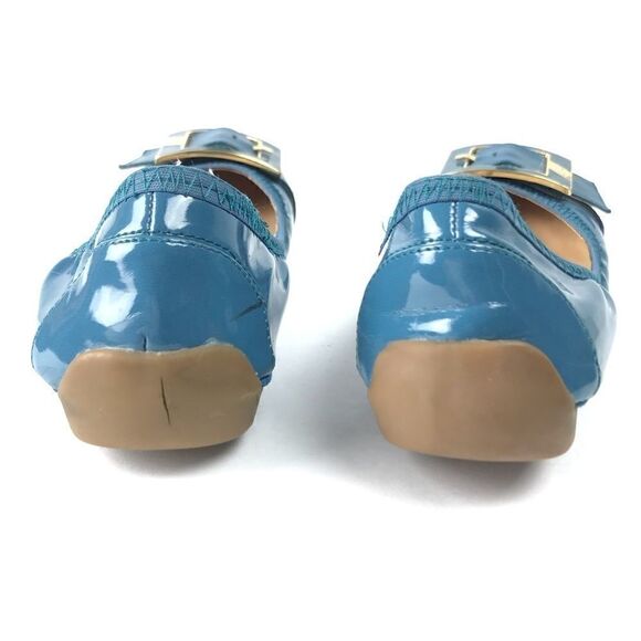 Marc Fisher Blue Ballet Flats Gold Tone Buckle 6M - Picture 6 of 8